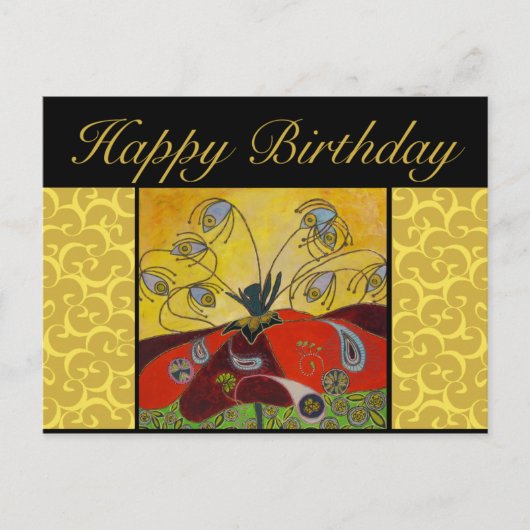 Geburtstagskarte - Erwachen bei Morgenmalerei Postkarte (Vorderseite)