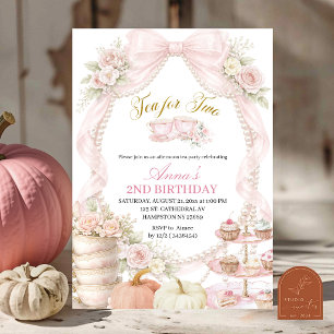 Geburtstagskarte "Fall Pumpkin Bow und Pearl Tea f Einladung