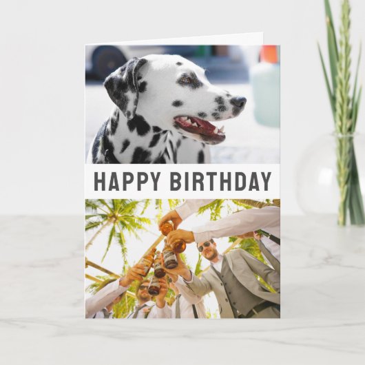 Geburtstagskarte Falten 2 Fotos & Text Dankeskarte (Vorderseite)