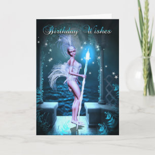 Geburtstagskarte - Fantasie Art mit Niedlichem Elf Karte