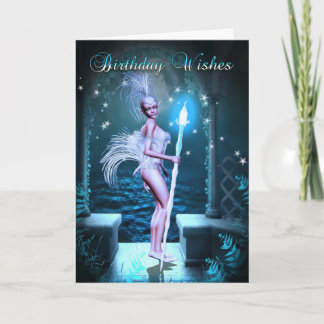 Geburtstagskarte - Fantasie Art mit Niedlichem Elf Karte