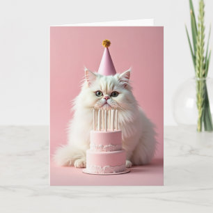 Geburtstagskarte Fluffy Cats Pink Hat Karte