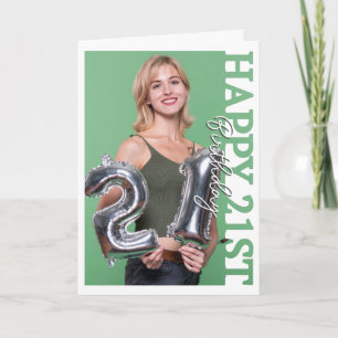 Geburtstagskarte Foto-Kollage 21. Geburtstag Dankeskarte