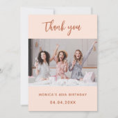 Geburtstagskarte Foto Peach simple danke Karte (Vorderseite)