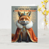 Geburtstagskarte Fuchs mit Krone Karte (Gelbe Blume)