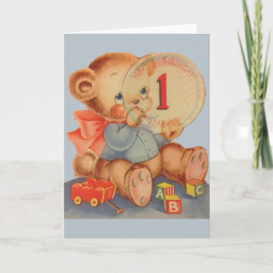 Geburtstagskarte für 1-jährigen Vintage-Stil Karte