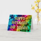 Geburtstagskarte für 80. Helle Sterne Karte (Gelbe Blume)