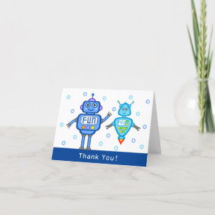 Geburtstagskarte für Blaue Roboter Dankeschön Dankeskarte