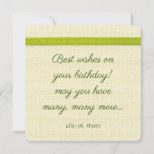 Geburtstagskarte für Blume & Vögel, antike Vintage Karte (Rückseite)