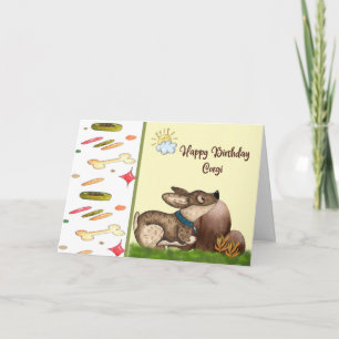 Geburtstagskarte für Corgi Hund. Karte