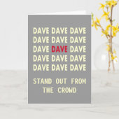 Geburtstagskarte für DAVE Karte (Gelbe Blume)