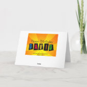 Geburtstagskarte für David Karte (Rückseite)