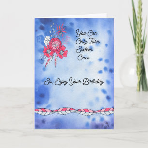 Geburtstagskarte für den sechzehnten Geburtstag Bl Karte