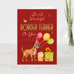 Geburtstagskarte für eine Grenz-Terrier vom Besitz Karte