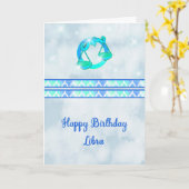 Geburtstagskarte für eine Libra, Zodiakalskalen Karte (Gelbe Blume)