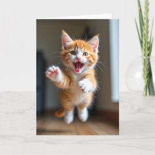 Geburtstagskarte für eine spielerische Katze Karte