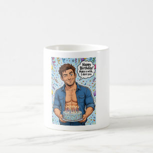 Geburtstagskarte für einen muskulösen Mann Kaffeetasse
