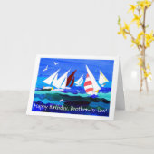 Geburtstagskarte für einen Schwiegersohn - Segeln Karte (Gelbe Blume)