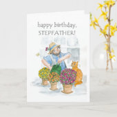 Geburtstagskarte für einen Stepfather - Gartenbau Karte (Gelbe Blume)