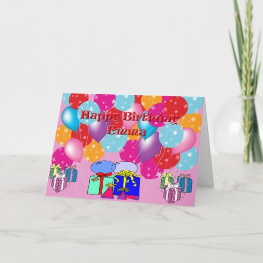 Geburtstagskarte für Emma Karte (Vorderseite)