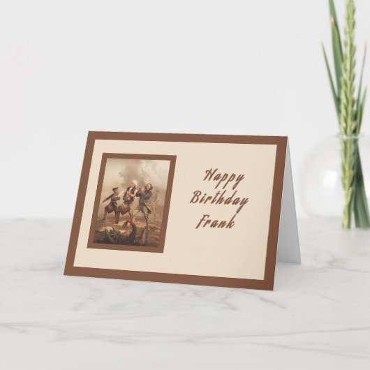 Geburtstagskarte für Frank, Kriegsheld Karte (Vorderseite)