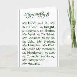 Geburtstagskarte für Husband, meine Liebe Karte