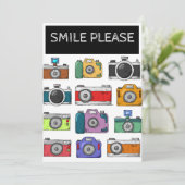 Geburtstagskarte für Kamerafreunde, Fotograf Einladung (Stehend Vorderseite)