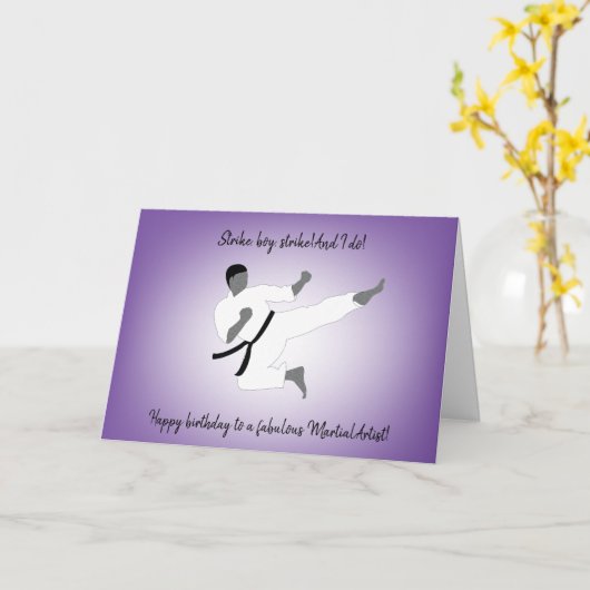 Geburtstagskarte für Kampfkunst Karte (Gelbe Blume)