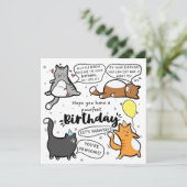Geburtstagskarte für Katzenliebhaber Einladung (Stehend Vorderseite)