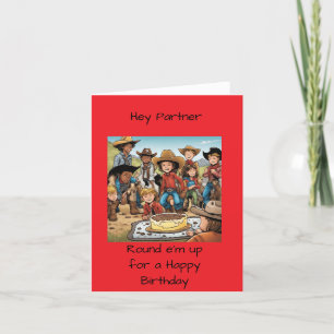 Geburtstagskarte für Kinder im Cowboy-Stil - Partn Dankeskarte