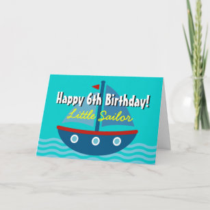 Geburtstagskarte für Kinder   Segelboot für Spielz Karte