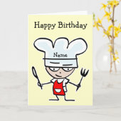 Geburtstagskarte für Koch oder Koch - Thema Kochen Karte (Gelbe Blume)