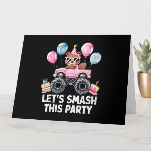 GEBURTSTAGSKARTE FÜR MÄDCHEN PINK BIAVER KARTE (Kleine Pflanze)