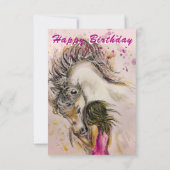 Geburtstagskarte für Mädchen und Pferde (Rückseite)