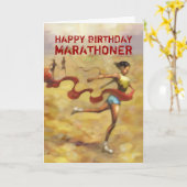 Geburtstagskarte für Marathoner - Red Ribbon Karte (Gelbe Blume)