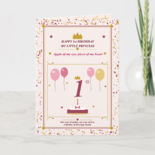 Geburtstagskarte für meine kleine Prinzessin zum 1 Feiertagskarte