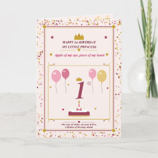 Geburtstagskarte für meine kleine Prinzessin zum 1 Feiertagskarte