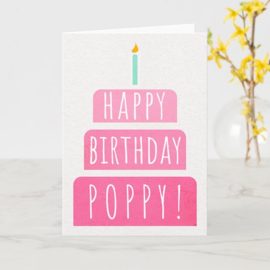 Geburtstagskarte für Mohn Karte (Gelbe Blume)