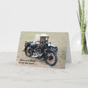 Geburtstagskarte für Motorradfahrer mit Vintage-Mo Karte