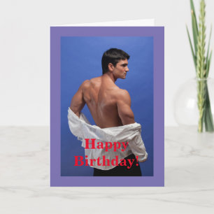 Geburtstagskarte für Muskeln, Faltkarte 5 Zoll x 7 Karte