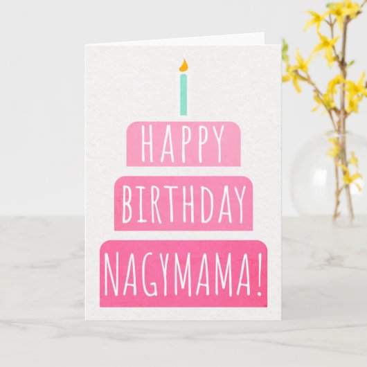 Geburtstagskarte für Nagymama Karte (Gelbe Blume)