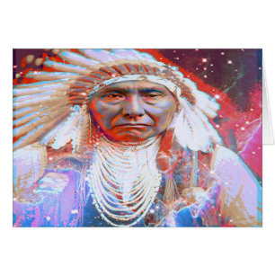 Geburtstagskarte für Native American Crazy Horse