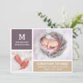 Geburtstagskarte für Neugeborene Ankündigung (Stehend Vorderseite)