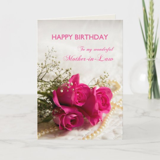 Geburtstagskarte Fur Schwiegermutter Mit Rosa Karte Zazzle De