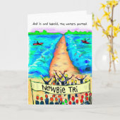 Geburtstagskarte für Schwimmer - Newbie Tri Karte (Gelbe Blume)