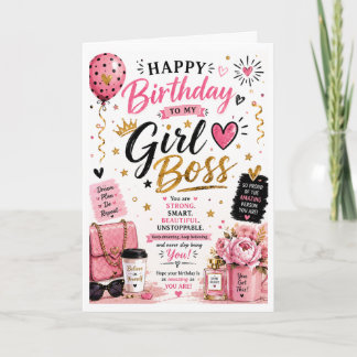Geburtstagskarte für Tochter als Girl Boss Karte