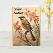 Geburtstagskarte für Vögel und Blüten Karte (Gelbe Blume)