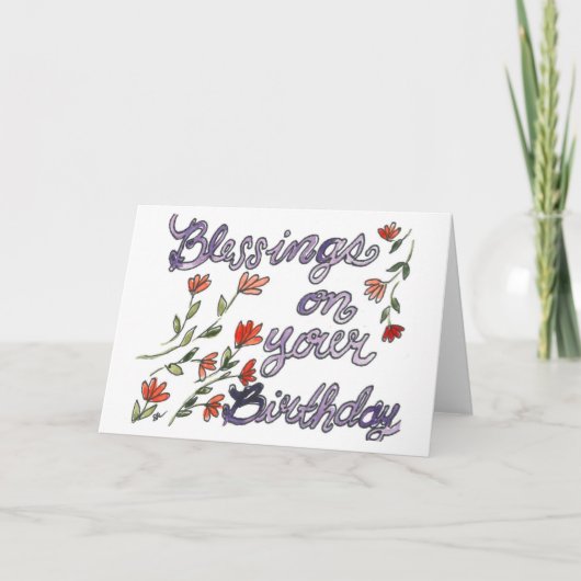 Geburtstagskarte für Wasserfarben Dankeskarte (Vorderseite)