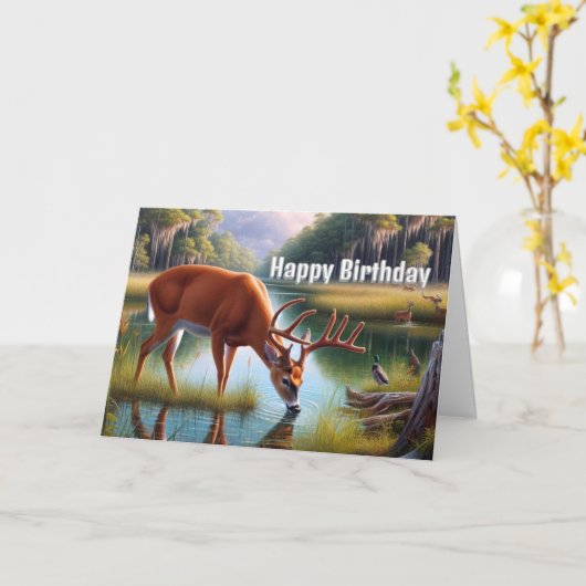 Geburtstagskarte für Wildtiere Karte (Gelbe Blume)