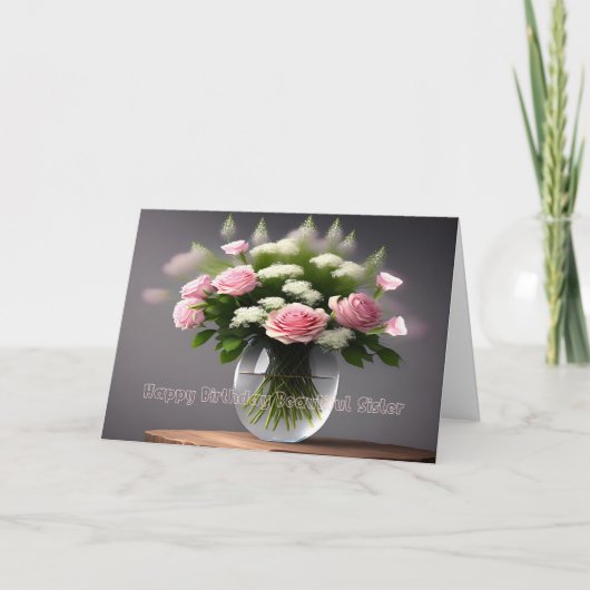 Geburtstagskarte für wunderschöne Schwesterkrankun Dankeskarte (Vorderseite)